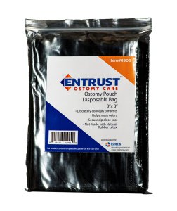 Entrust Ostomy Pouch Disposable Bags 8"x8"
